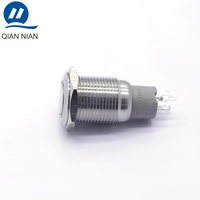 ONPOW 16mm interrupteur à bouton-poussoir rond momentané éclairé (LAS1Y-11/R/12V) (Dia. 16mm)(CE,CCC,ROHS,REECH)