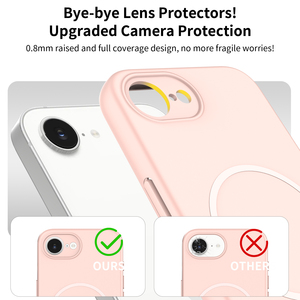 Custodia per <span class=keywords><strong>iPhone</strong></span> 17e Rosa Chiaro Effetto Pelle Morbida, Colore Puro, con Foro Magnetico di Precisione e Protezione Anti-Caduta - Product Image 4
