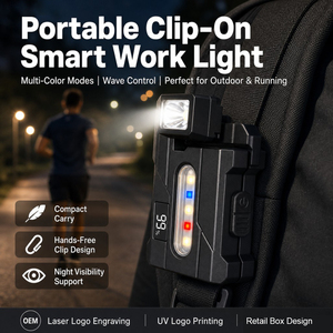 WOSEN Lampe de travail LED intelligente magnétique portable 180 °   Lampe de signalisation d'urgence rotative à clipser, lampe torche LED rechargeable - Product Image 3