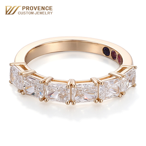 Hot Sale factory price custom design real 18k yellow gold <b>band</b> Radiant Cut white lab grown diamond <b>ring</b> for women wedding <b>band</b> - Product Image 1