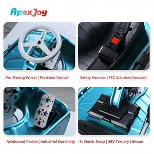 ApexJoy Drift F1 Pro - Verde Neón, Kart Eléctrico LED de 500W, Alquiler para Parques de Diversiones, Giro de 360°, Venta al por Mayor B2B, Artículo de Gran Demanda - Product Image 3