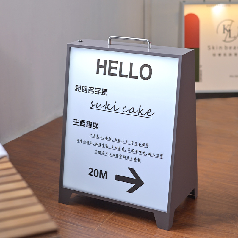 Internet Celebrity Floor LED Light Box Luminous Billboard Led Light Box Floor Double-Sided Handheld Light Box