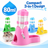 Bestpet Distributeur d'eau suspendu 3-en-1 pour hamster avec base pour hamster nain, souris, rat, hérisson 80ml ABS
