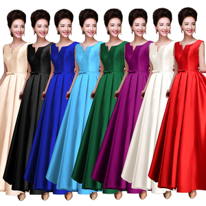 Vestido de Noche Largo de Satén para Madre de la Novia, Estilo A-Line, Transpirable, Ecológico, con Sujetador Incorporado, de Poliéster Natural - ¡Venta Caliente! - Product Image 1