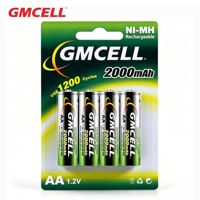 Baterai GMCELL High Performance 2000mAh 1.2v AA Rechargeable Ni-MH untuk Sikat Gigi Elektrik dan Mainan Aplikasi Medis