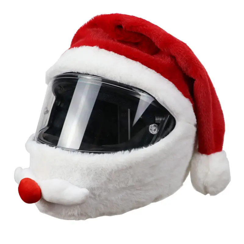 Christmas Santa Claus hat motorbike helmets motorcycle helmet ornament cartoon protective cover for motorcycle