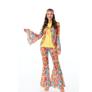 Halloween Homme et Femme Couple Rétro Années 70 Disco Hippie Costumes Ball <span class=keywords><strong>Show</strong></span> Adulte Performance Uniforme - Product Image 5
