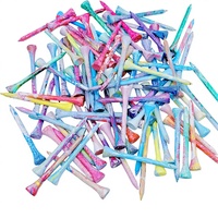EWILLING Tees de golf professionnels durables, accessoires de golf, plusieurs couleurs, tailles variées, lot de 100 pièces, bambou/bois, taille 2-3/4 pouces