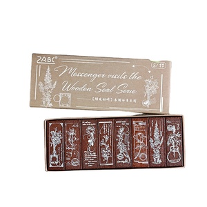 Tampon décoratif en bois avec la beauté plantes en caoutchouc fleurs Idéal pour les revues de scrapbooking exclusivité transfrontalière - Product Image 1