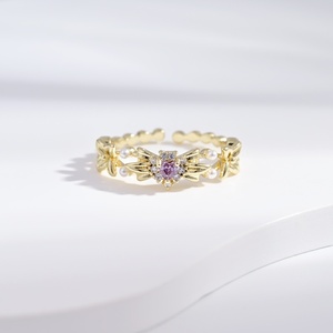 wholesale plata 925 Silver Romantic Women's 18K Gold Plated <b>ring</b> knot zircon <b>cheap</b> summer wedding pinky cute girls fashion <b>rings</b> - Product Image 1