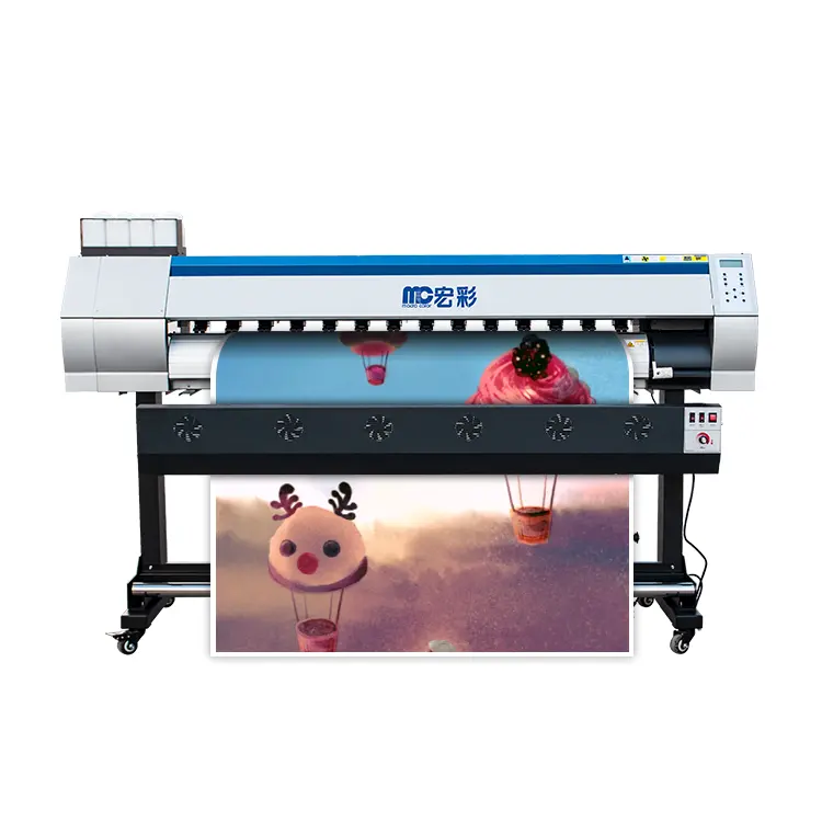 Fornitura diretta della fabbrica stampa digitale tutta in una macchina 1.6m eco macchina da stampa solvente con i3200 XP600 testina di stampa sublimazione