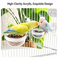 Mangeoire transparente moderne en forme d'œuf pour oiseaux, avec clip, pour perruches, calopsittes, bol à graines Starry Bowl, à fixer sur cage, qualité alimentaire