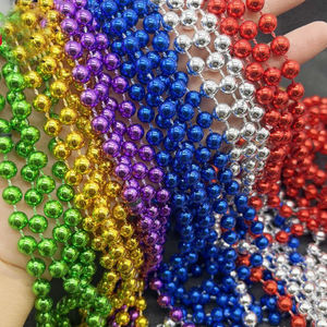 6*33 "حزمة قلائد متعددة الألوان البلاستيك المعدني حزب رمي الخرز قلادة الألوان المعدنية ماردي غرا الخرز - Product Image 2