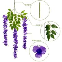 Rangkaian Bunga Wisteria Sutra Buatan, Hiasan Gantung Rotan, Untaian Bunga Sutra untuk Dekorasi Rumah, Pesta, Pernikahan (1DZ TERPAKAI)