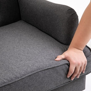 Contemporary Linen Fabric Wingback <strong>Arm</strong> <strong>Chair</strong> with <strong>Rocking</strong> and Stationary Legs - Product Image 6