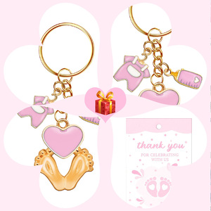 Portachiavi Ricordo per Neonati con Piedini e Biberon, Regalo per Baby Shower, Festa di Benvenuto, Bomboniere di Ringraziamento - Product Image 4