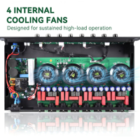 Paulkitson QA800 Profesyonel Sınıf D Güç Amplifikatörü 8X150W Ses Gücü 8 Kanallı Ses Amplifikatörü