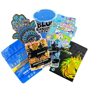 Custom Printed 3.5g Holographic Aluminum Foil Mylar Bags - Smell Proof Cali Special Shaped bags