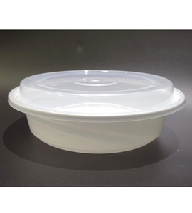 Boîte à lunch ronde jetable blanche à prix économique, couvercle en plastique PP, design pliable, conservation de la fraîcheur, multifonction - Product Image 1