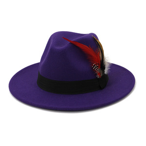 Chapeaux <span class=keywords><strong>Fedora</strong></span> Vintage avec Plumes – Chapeau <span class=keywords><strong>Fedora</strong></span> Vintage Ombré à Plumes pour Femme – Vente en Gros - Product Image 1