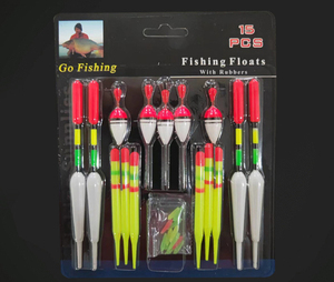 Ensemble de flotteurs de pêche 15pc bouée verticale professionnelle avec bâton lumineux multifonction leurre flotteur matériel de pêche pour la pêche à la carpe Pesca - Product Image 5