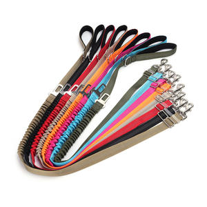 Cinturón de seguridad de coche de alta calidad, cinturón de entrenamiento ajustable reflectante táctico elástico de nailon 2 en 1, correa para perro mascota - Product Image 1