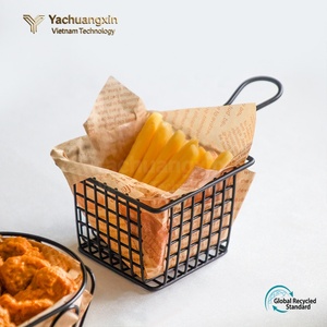 Metal Fry <b>Basket</b> Set Cooking Tools For Camping Outdoor Use Industrial Style Black Wire <b>Mesh</b> Design - Product Image 2
