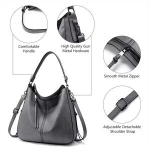 Bolsos de Mano de Cuero PU Personalizados al por Mayor, Bolsos de Hombro Tipo Hobo para Mujer - Product Image 6