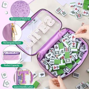 Bolsa de Mano Transparente de Gran Capacidad con Bordado de Letras Multicolor de Lujo, Organizador de Artículos de Aseo y Almacenamiento para Mujer - Product Image 5