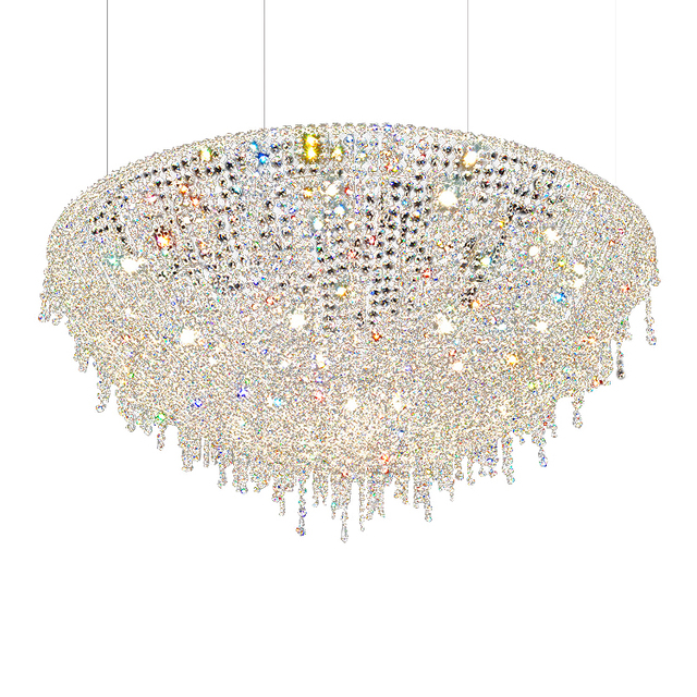 Modern Nordic K9 Crystal Luxury Hotel Banquet Hall Led Chandelier Large for Bedroom,dining Room,living Room Pendant Light