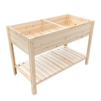 Lit de jardin, jardinière en bois surélevée avec cadre en bois de cèdre naturel, lit de plantation de jardinage extérieur pour l'écoulement des légumes