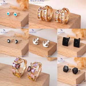 Xuping đồ trang sức bán buôn 2025 cocreate Top bán vàng mạ đồng Hoop Stud Huggie quyến rũ thả Thời Trang Phụ nữ Bông tai - Product Image 4