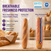 Sacs d'emballage pour pain grillé en plastique de qualité alimentaire certifiée FDA, sacs à soufflet personnalisés imprimés en BOPP micro-perforé