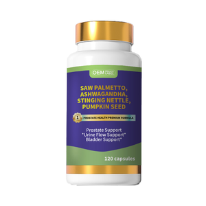 OEM Palmetto de scie biologique-Suppléments de santé de la prostate pour hommes avec racine d'ashwagandha, <span class=keywords><strong>ortie</strong></span> piquante, graine de citrouille - Product Image 1