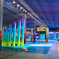 Mur d'escalade de compétition sur le thème des pirates, orange vif, pour parcs de trampolines, adapté aux enfants, solution tout-en-un, qualité supérieure