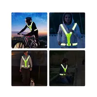 Chaleco de seguridad reflectante LED, chaleco reflectante con cinturón elástico ajustable para caminantes nocturnos y ciclistas