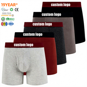 Slip e <span class=keywords><strong>Boxer</strong></span> Sportivi da <span class=keywords><strong>Uomo</strong></span> in Cotone Traspirante, Morbidi, Certificati CE, Intimi, alla Moda, per Uso Quotidiano, Tinta Unita - Product Image 1