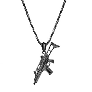 Collar con Colgante de Pistola Chapado en Oro de Acero Inoxidable para Hombre, Nuevo Diseño - Product Image 2