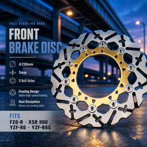 Pièces de moto personnalisées Rotor de disque de frein avant flottant de 298mm pour motos Yamaha <span class=keywords><strong>Fazer</strong></span> FZ6 R 09-17 XSR 900 16-21 YZF <span class=keywords><strong>600</strong></span> R6 S - Product Image 1