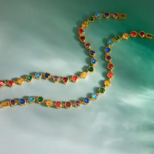 Pulsera de Verano 2026, Nueva Llegada, para Mujer, Chapada en Oro de 18k PVD, Acero Inoxidable Antideslustre, con Corazón de Circonio, Diseño de Cadena - Product Image 6