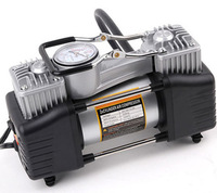 Yara Model 057 12V Metal Double Cylinder Car Inflatable Pump with Tire Pressure Gauge Light Portable Outdoor Emergency Inflator