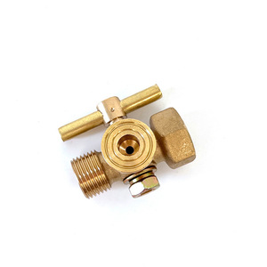 วาล์วสามทางทองแดง M20 เกลียว 1.5 สำหรับใช้กับช่องระบายไอน้ำหม้อต้ม - Product Image 1