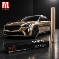 Film de protection de peinture TPU pour voiture, couleur chrome miroir, laiton électroplaqué, PPF, 7,5 mil
