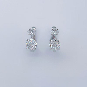 <span class=keywords><strong>Pendientes</strong></span> de Oro Blanco de 18K con Diamantes Cultivados en Laboratorio, Corte Princesa, Cuatro Puntas, Certificación IGI, 0.322ct, Piedras Laterales - Product Image 5