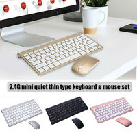 Mini clavier et souris sans fil 2.4G avec logo personnalisé rétroéclairé RVB Interface USB pour Mac pour Apple PC portable et téléphone