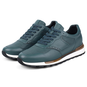 รองเท้าผ้าใบหนังแท้ระบายอากาศได้ดีสำหรับผู้ชายรองเท้าผ้าใบแบบลำลองรองเท้ากีฬาปรับความสูงได้7ซม. สำหรับฤดูร้อน - Product Image 2