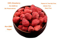 100% Natuurlijke Gehele Vriesgedroogde Aardbeien Clean Label - Non-GMO Gezonde Gedroogde Fruit Ingrediënten voor Snacks & Bakken