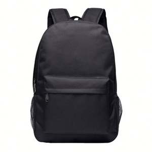 <b>Simple</b> Fashion College Daily Black Back Pack Nylon Oxford Teenage School Bag <b>Backpack</b> With Custom Logo - Product Image 1