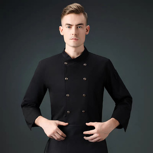 Chef Uniform Men Short Sleeve 96 Cotton 4 Spandex Elastic High Count Weave Restaurant Workwear - Product Image 2