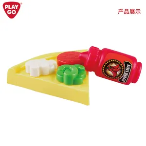 Playgo Maken En Serveren Unisex Pizza Set Speelgoed Kinder Cooking Game Met Plastic Simulatie Voedsel Snijset